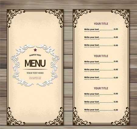 menu cafe đơn giản